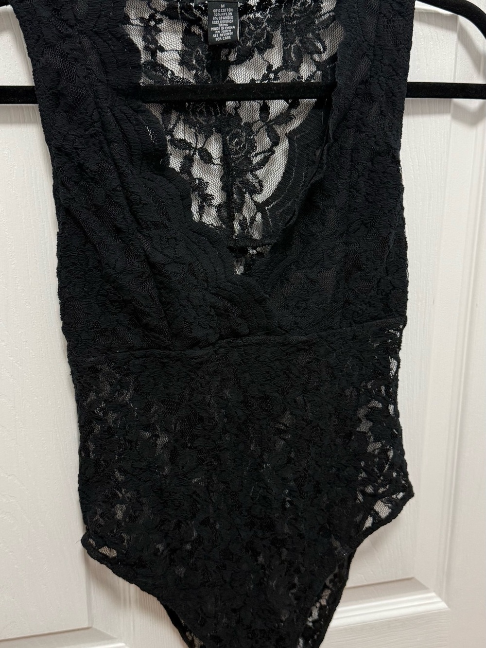 Rue21 Black Lace Floral Bodysuit